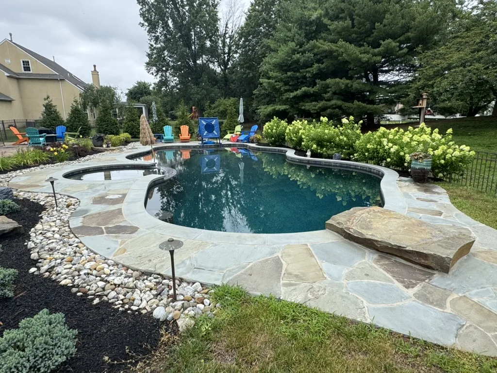 Custom inground pool built in Blue Bell PA by Scott Payne Custom Pools