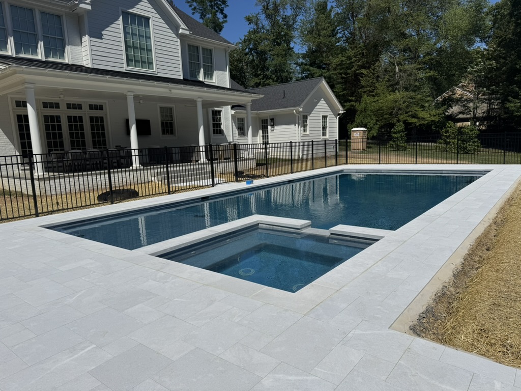Custom pool with paver surround in Gladwyne PA