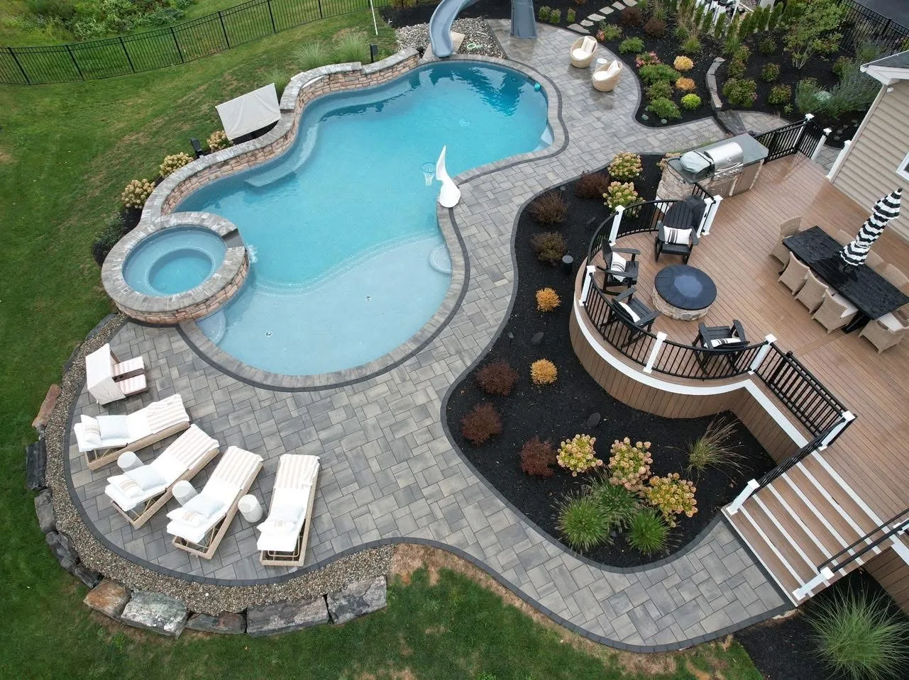 Custom inground pool built in Harleysville, PA by Scott Payne Custom Pools