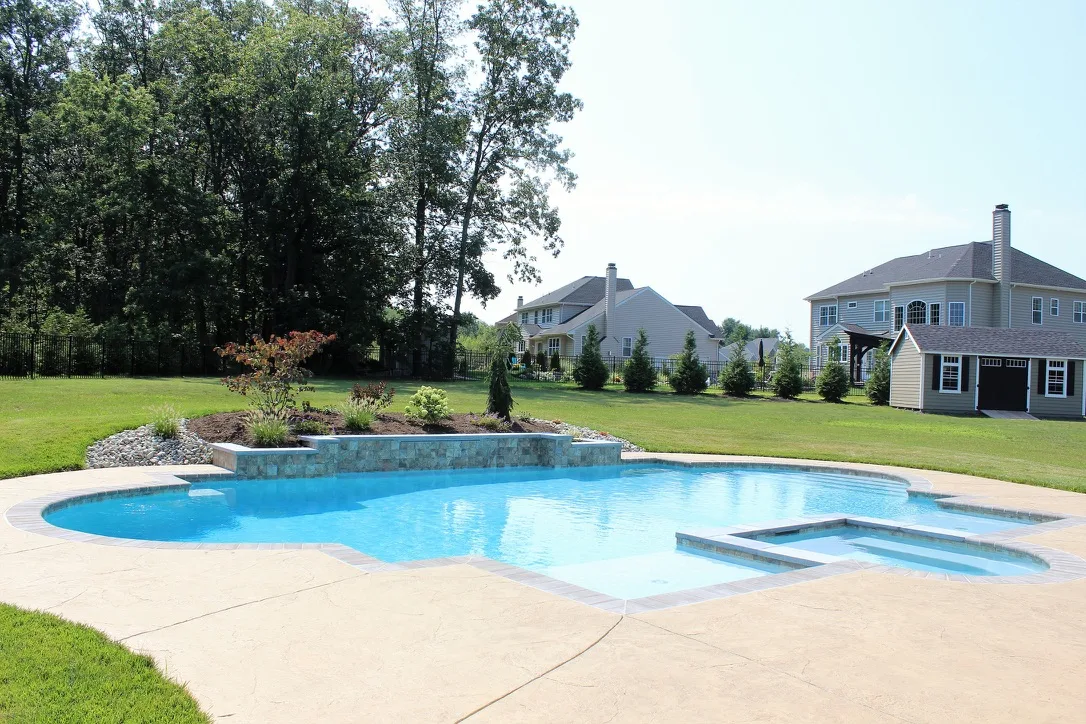 Custom inground pool built in Hilltown, PA by Scott Payne Custom Pools