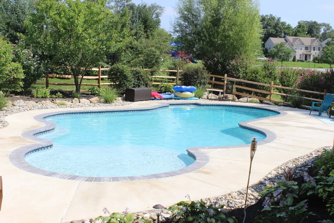 Custom inground pool built in Macungie, PA by Scott Payne Custom Pools