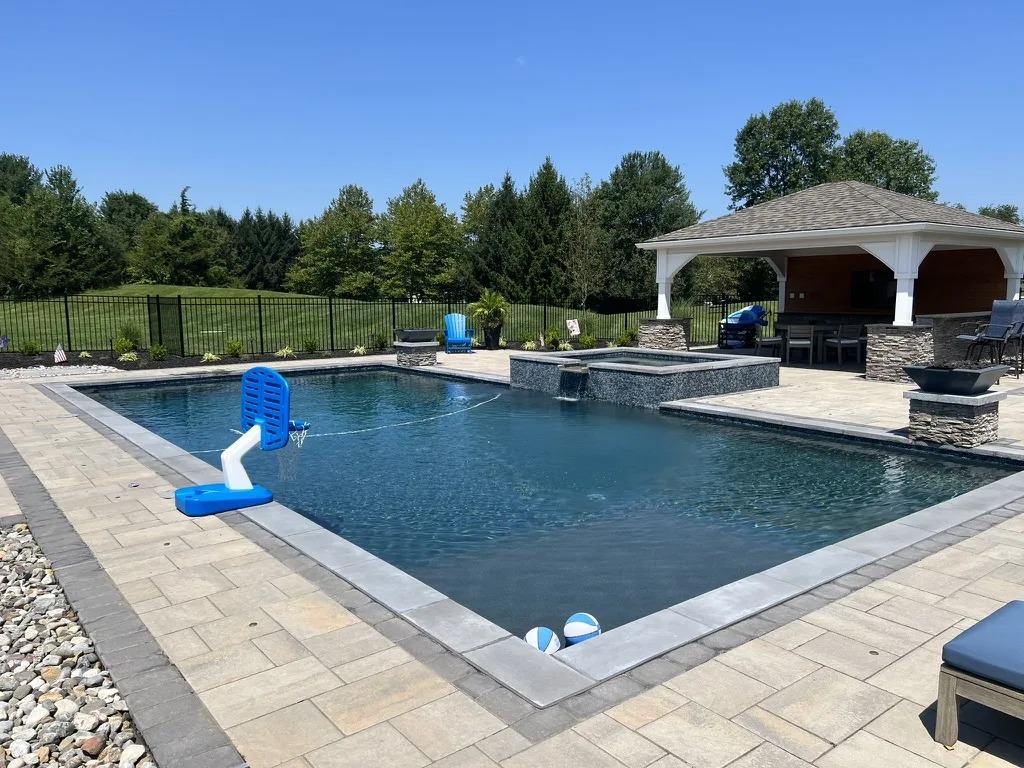 Custom inground pool built in Newtown, PA by Scott Payne Custom Pools