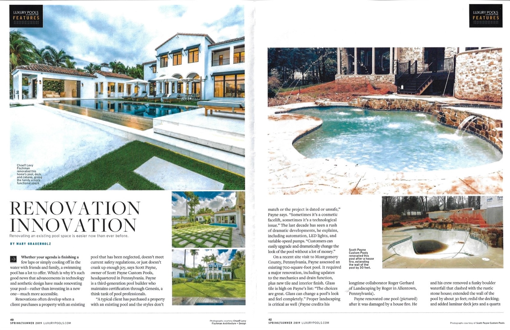Renovation Innovation — Scott Payne Custom Pools featured in Luxury Pools Spring/Summer 2019