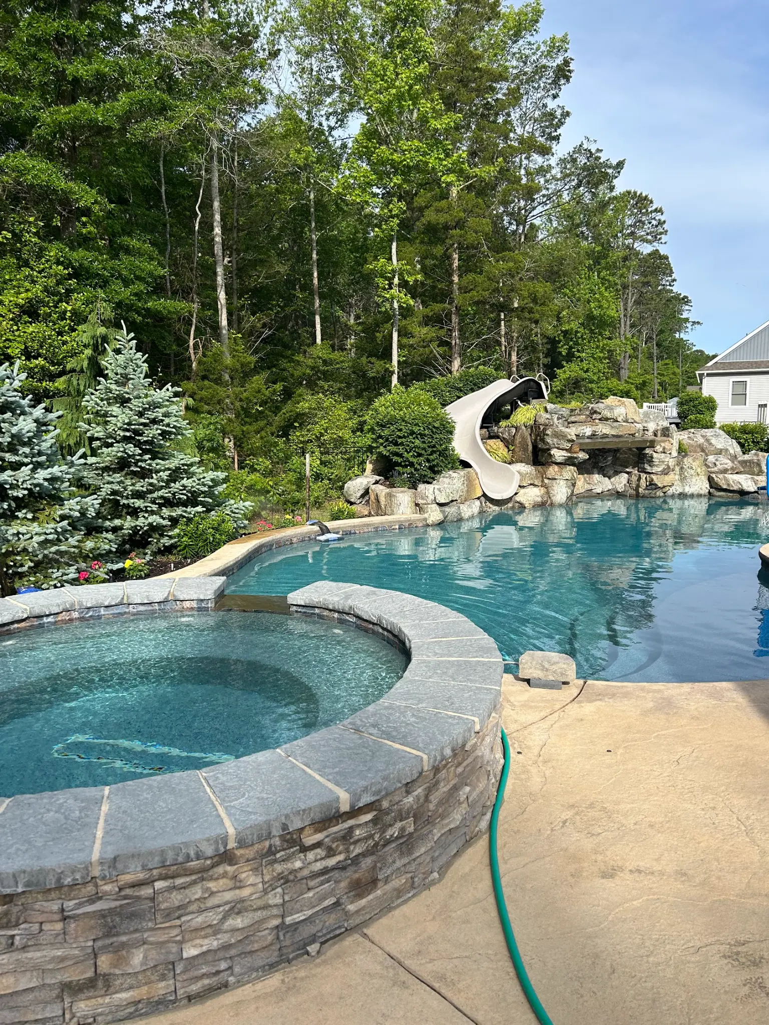 Joe J.'s pool — grotto and spa